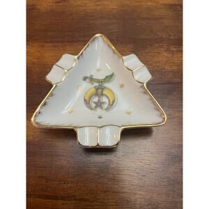 Shriner Emblem Decorated Ceramic Ashtray- NOS